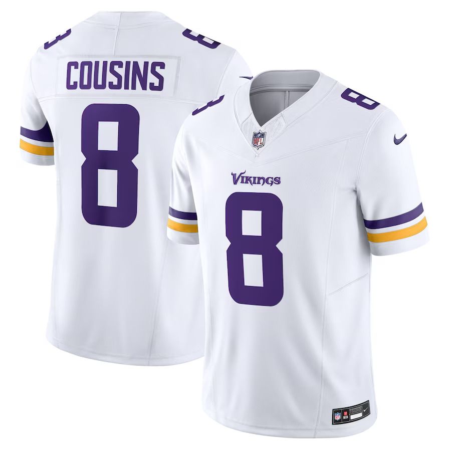 Men Minnesota Vikings #8 Kirk Cousins Nike White Vapor F.U.S.E. Limited NFL Jersey